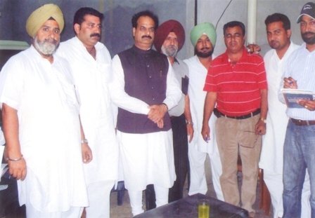 J.s Nayol with S.S yogi , Dalit Singh, Sh. V.P President Moga and Other Governing Body members at a function in Moga