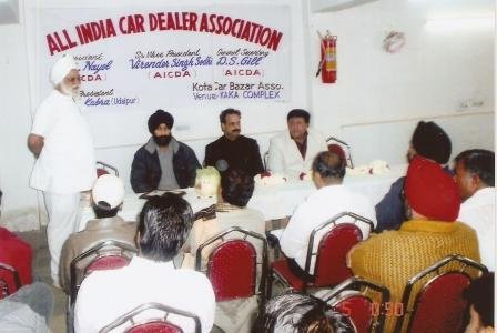 R.S.Dhall addressing the meeting at Kota Rajasthan along with J.S.Nayol, D.S.gill & Virendra Sodhi on Stage